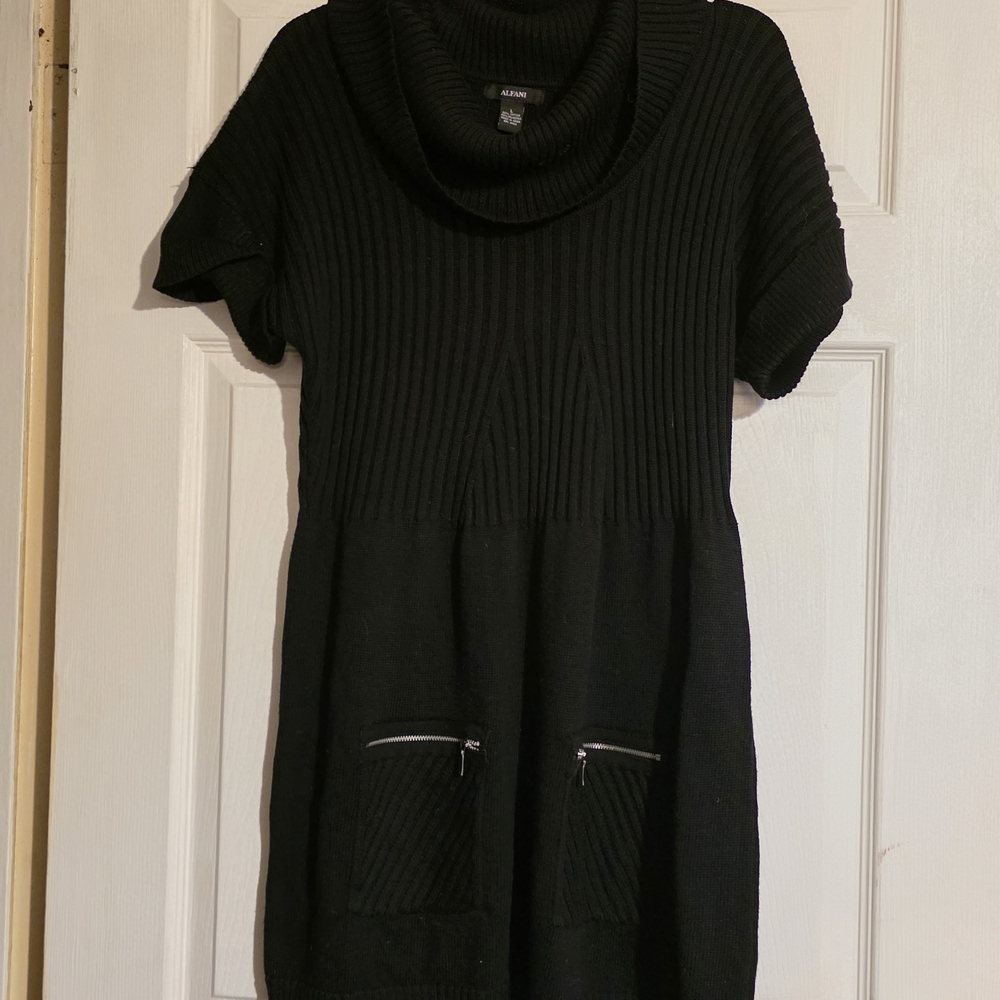 Alfani Black Cowl Neck Sweater Dress
